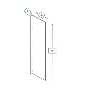 Platinum Grey 3 in. Wide x 24 in. Deep x 96 in. Tall - Fridge Panel for Shaker Cabinet