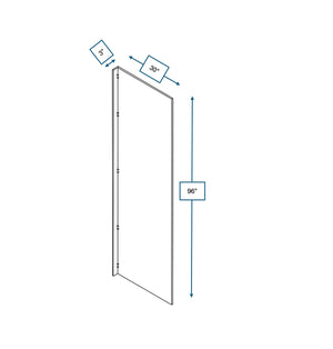 Malibu White Fridge Panel 3 in. Wide x 30 in. Deep x 96 in. Tall - Fridge Panel for Shaker Cabinet