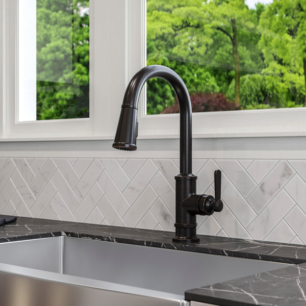 Port Haven Kitchen Faucet Pull-Down 1-Handle Tuscan Bronze
