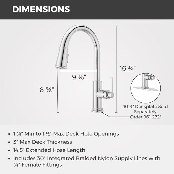 Havenridge Kitchen Faucet 1 Handle Polished Chrome