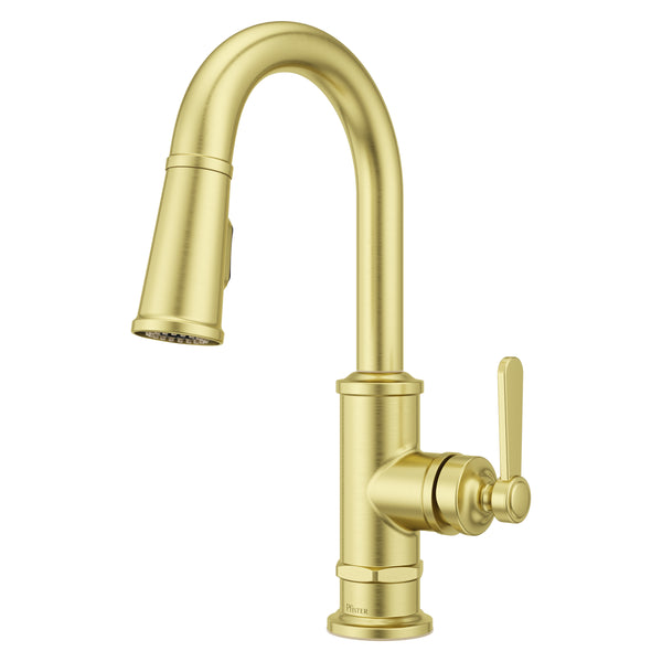 Port Haven Bar/Prep Faucet Pull-Down 1-Handle Brushed Gold