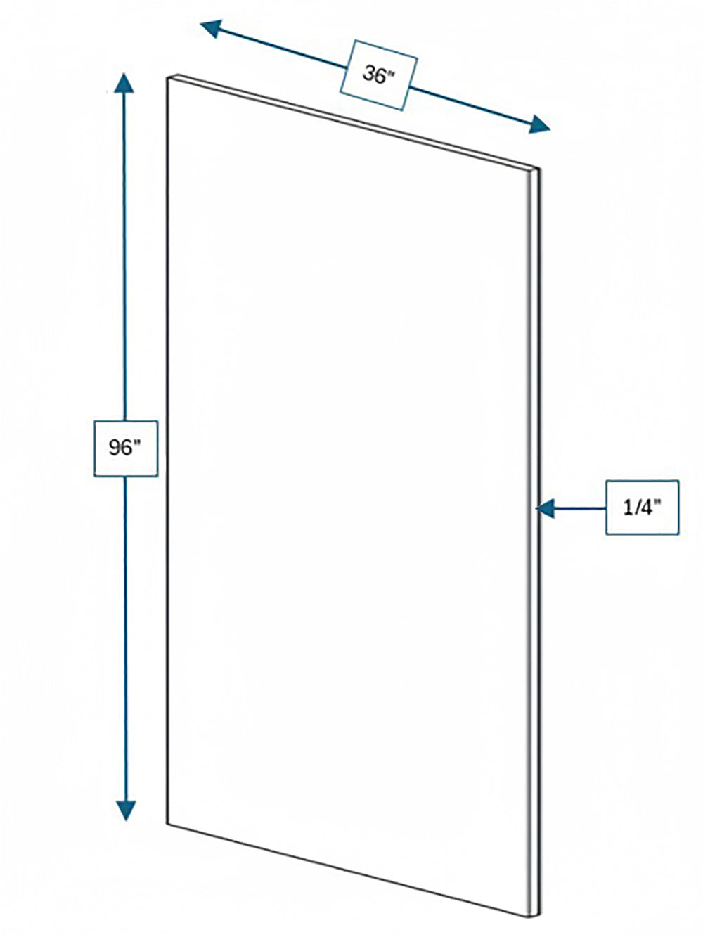 Harbour Town White Bevel Shaker Island Panel 36 in. x 90 in.