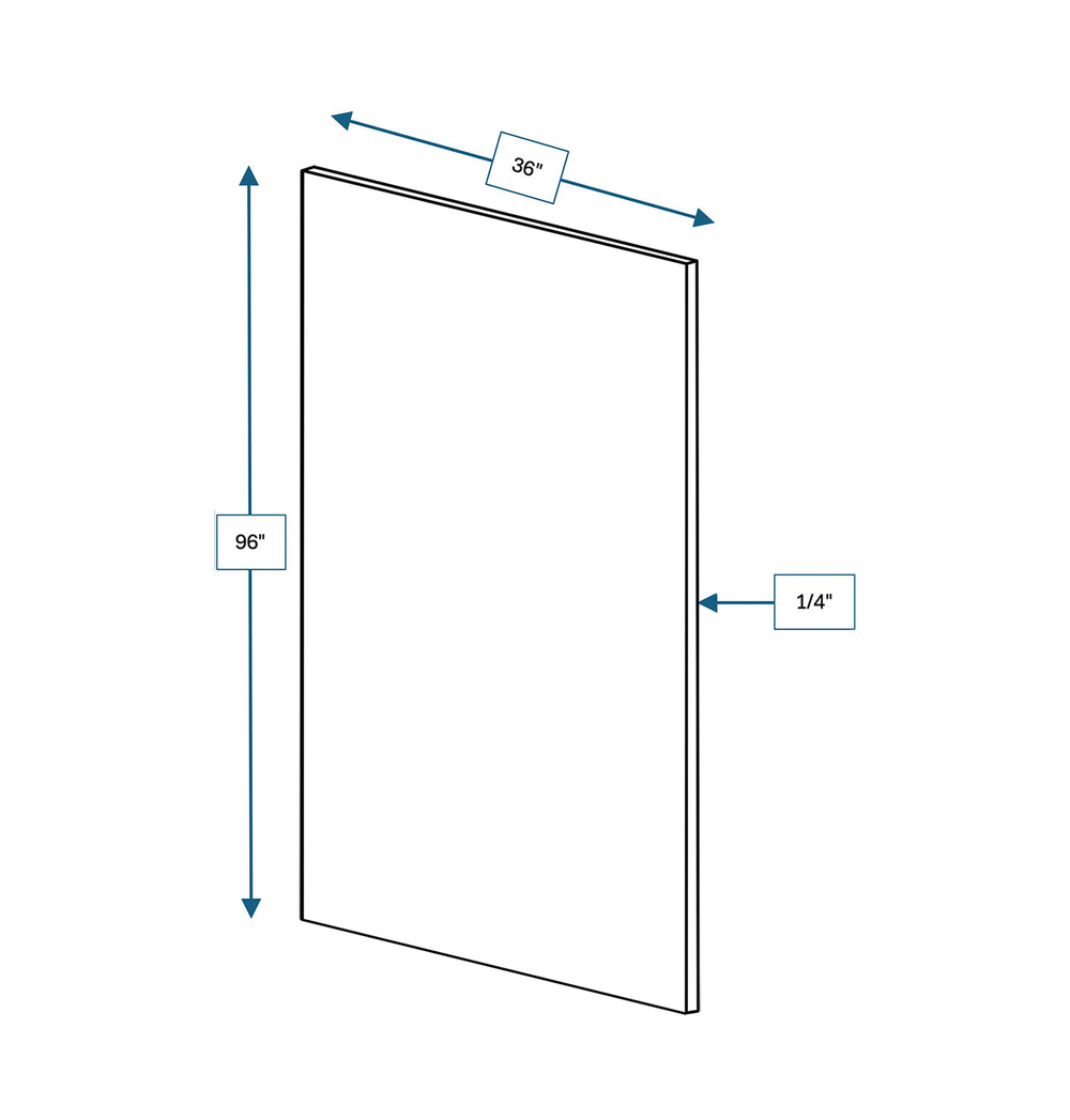 Hampton Pewter .25 in. Wide x 36 in. Deep x 90 in. Tall - Island Panel for Shaker Cabinet