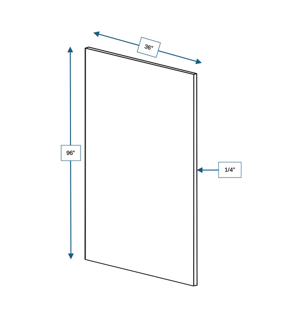 Malibu White .25 in. Wide x 36 in. Deep x 90 in. Tall - Island Panel for Shaker Cabinet