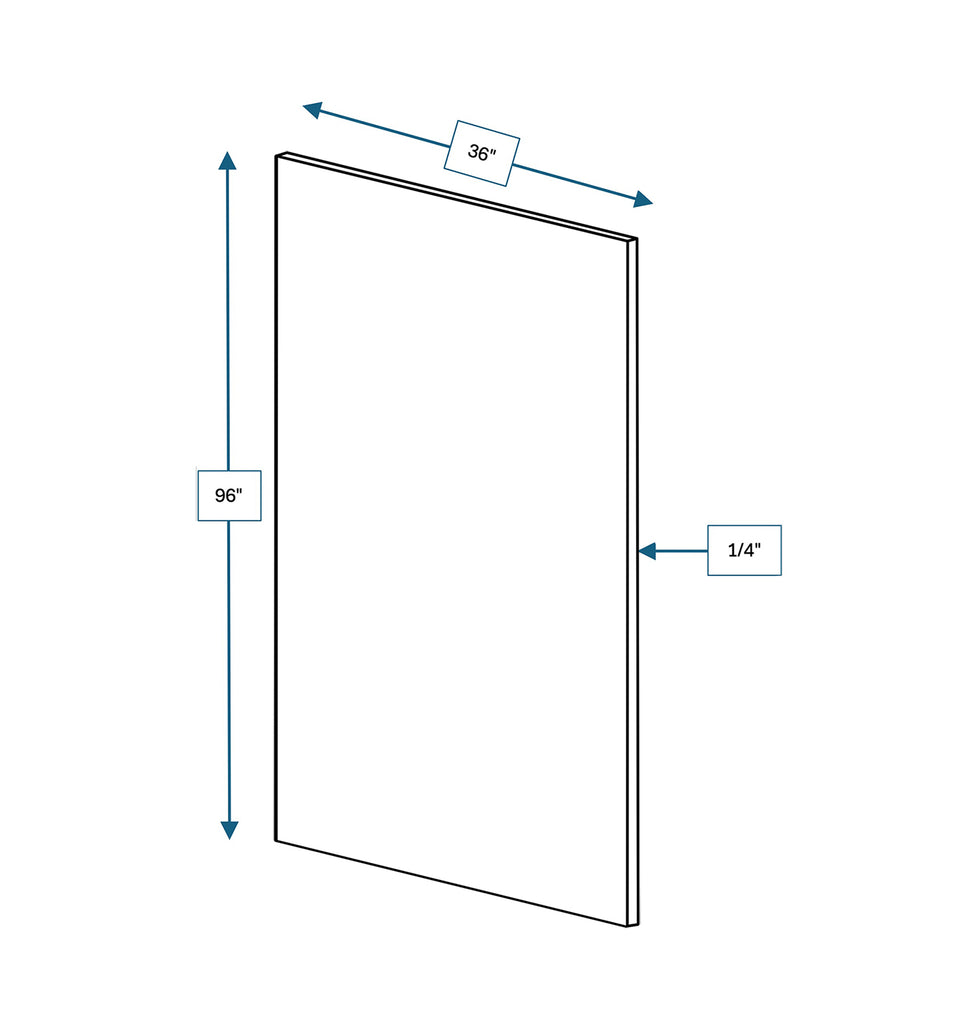 Malibu White Shaker Island Panel 36 in. x 90 in.
