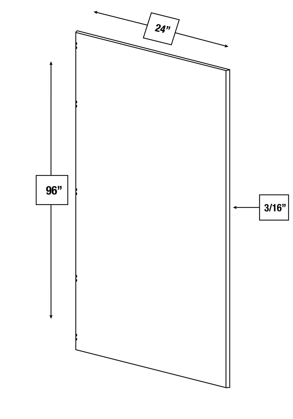Arctic Mist Slim Shaker Island Panel 36 in. x 90 in.