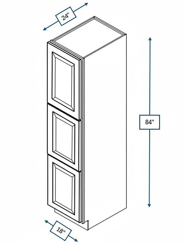 Harbour Town White Bevel Shaker 18 in. x 24 in. x 84 in. Pantry Cabinet