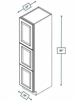 Broad Creek Blue Bevel Shaker 18 in. x 24 in. x 84 in. Pantry Cabinet