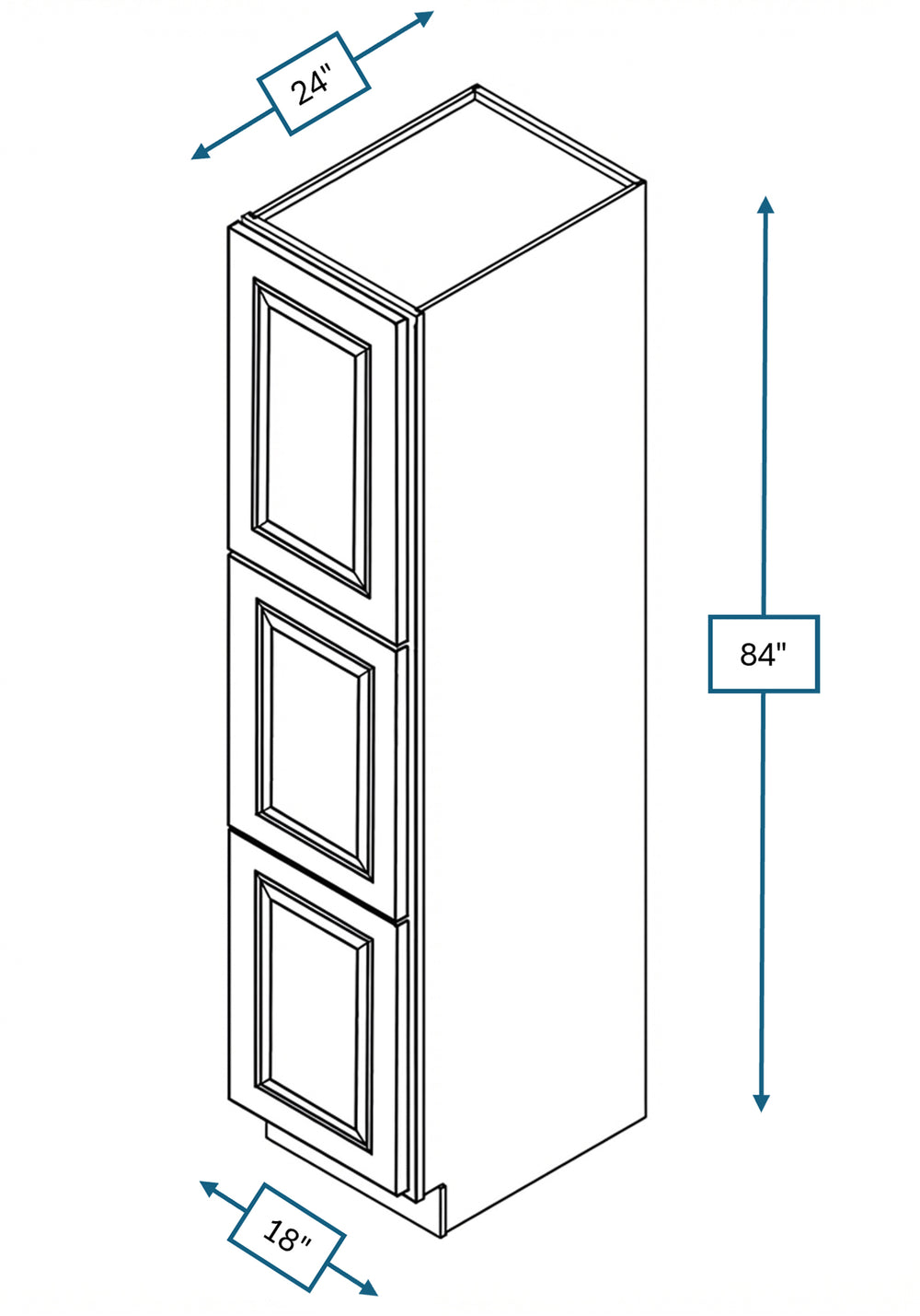 Montpelier Sage Raised Panel 18 in. x 24 in. x 84 in. Tall Cabinet