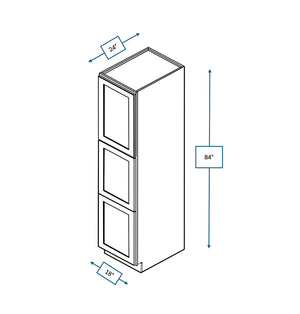 Hampton Pewter 18 in. Wide x 24 in. Deep x 84 in. Tall - Pantry Shaker Cabinet