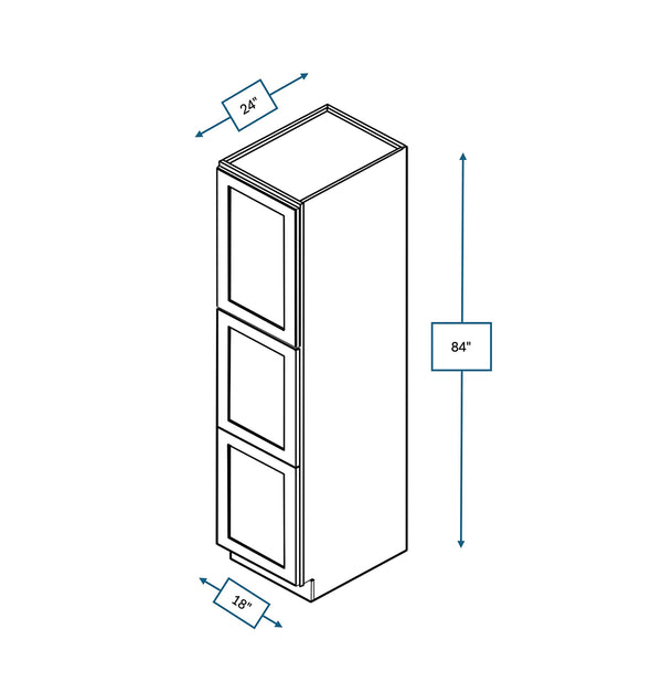 Hampton Pewter 18 in. Wide x 24 in. Deep x 84 in. Tall - Pantry Shaker Cabinet
