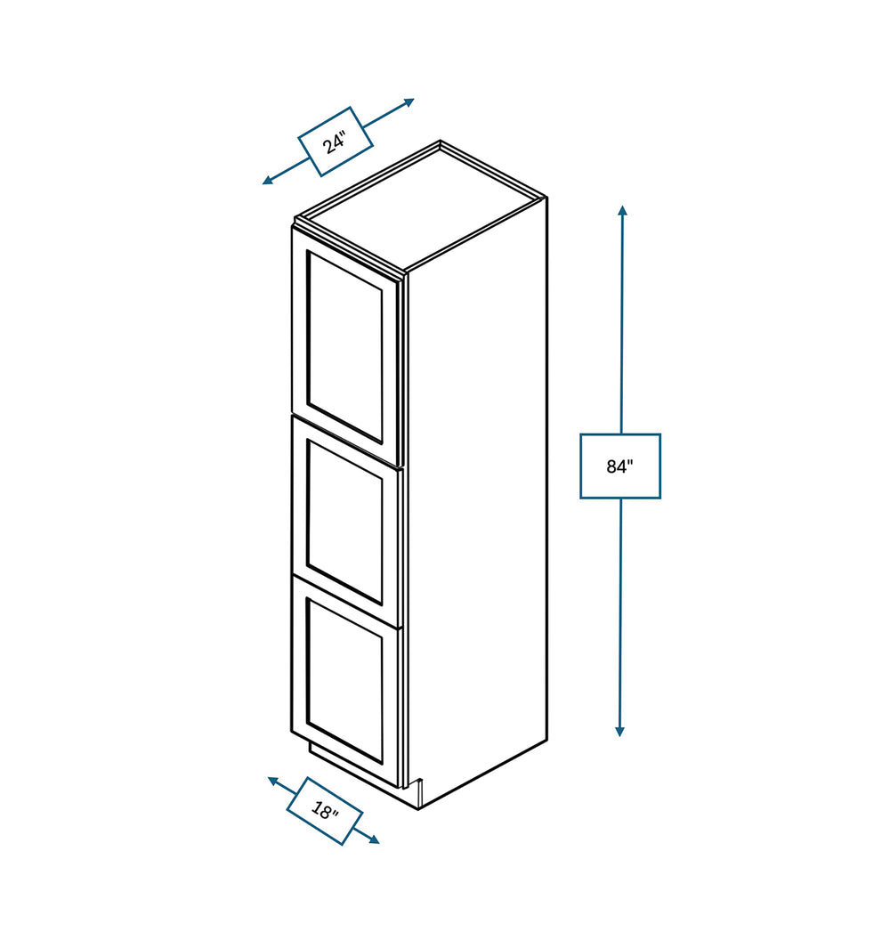 Builder's Pride White 18 in. Wide x 24 in. Deep x 84 in. Tall - Pantry Shaker Cabinet