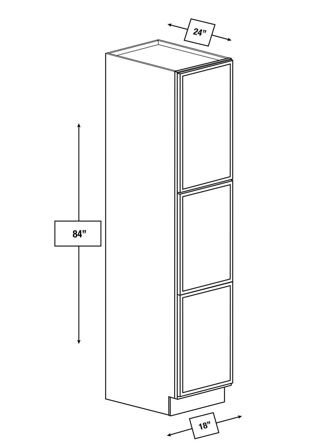 Franklin White Slim Shaker 18 in. x 24 in. x 84 in. Tall Cabinet
