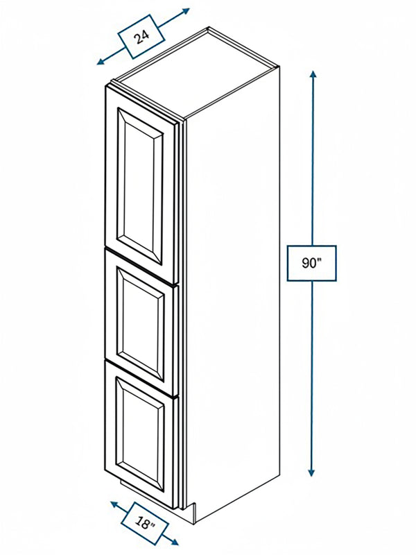 Harbour Town White Bevel Shaker 18 in. x 24 in. x 90 in. Pantry Cabinet