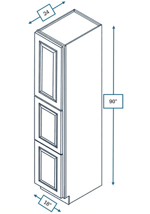 Montpelier Sage Raised Panel 18 in. x 24 in. x 90 in. Tall Cabinet