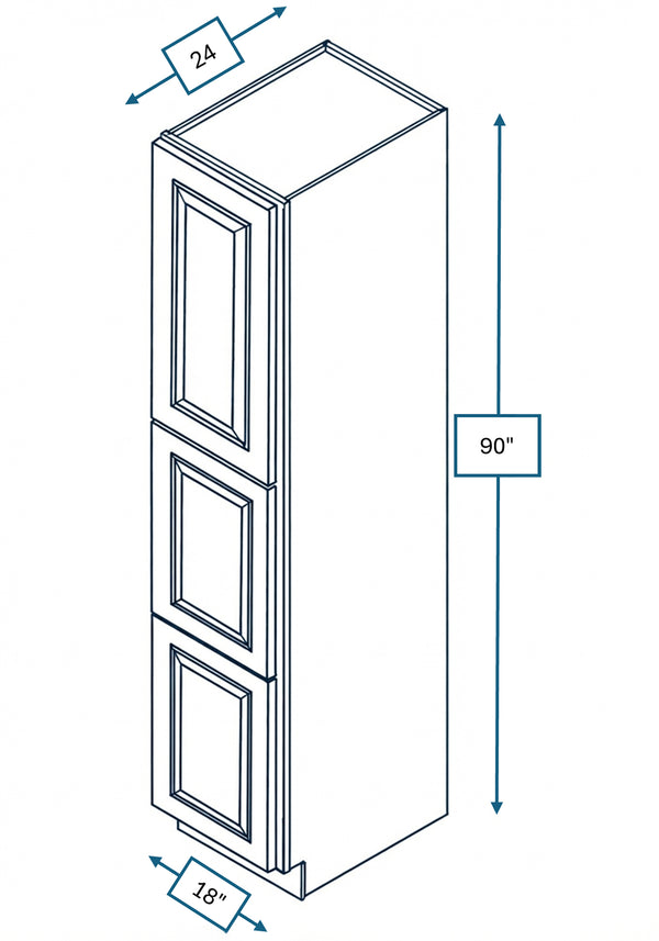 Montpelier Sage Raised Panel 18 in. x 24 in. x 90 in. Tall Cabinet