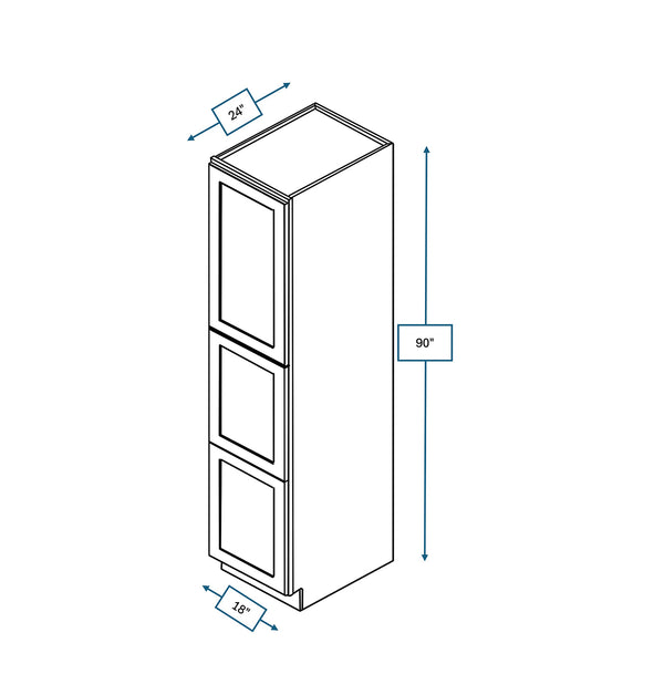 Hampton Pewter 18 in. Wide x 24 in. Deep x 90 in. Tall - Pantry Shaker Cabinet