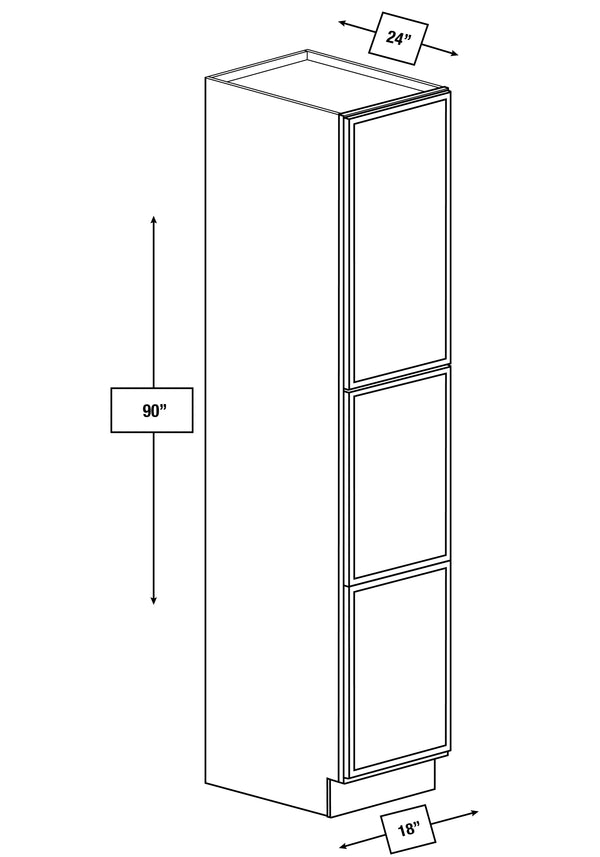 Franklin White Slim Shaker 18 in. x 24 in. x 90 in. Tall Cabinet