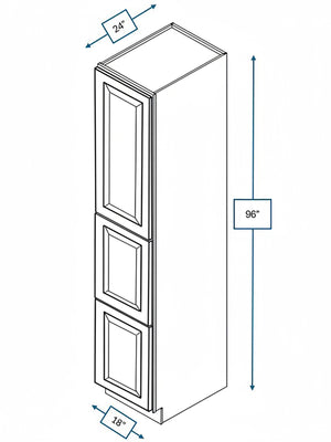 Harbour Town White Bevel Shaker 18 in. x 24 in. x 96 in. Pantry Cabinet