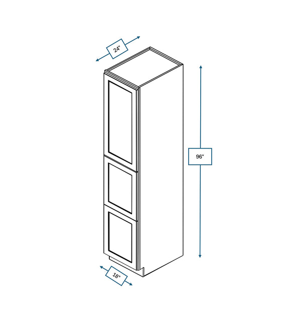Hampton Pewter 18 in. Wide x 24 in. Deep x 96 in. Tall - Pantry Shaker Cabinet