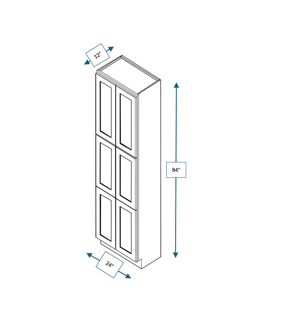 Nantucket Bluff Shaker Fridge End Cabinet 24 in. x 84 in. x 12 in.