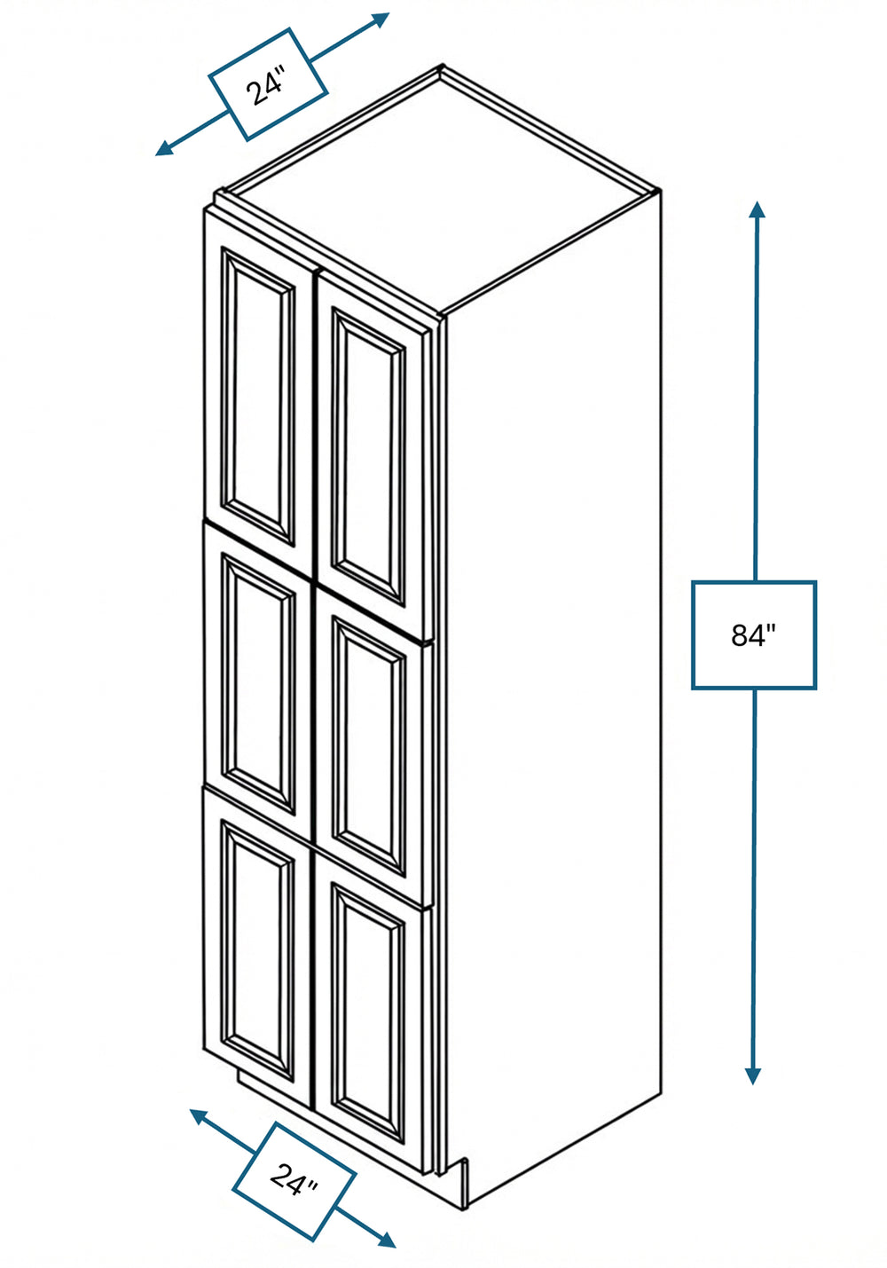 Montpelier Sage Raised Panel 24 in. x 24 in. x 84 in. Tall Cabinet