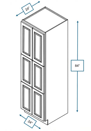 Montpelier Sage Raised Panel 24 in. x 24 in. x 84 in. Tall Cabinet