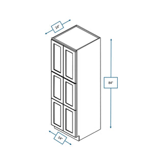 Platinum Grey 24 in. Wide x 24 in. Deep x 84 in. Tall - Pantry Shaker Cabinet