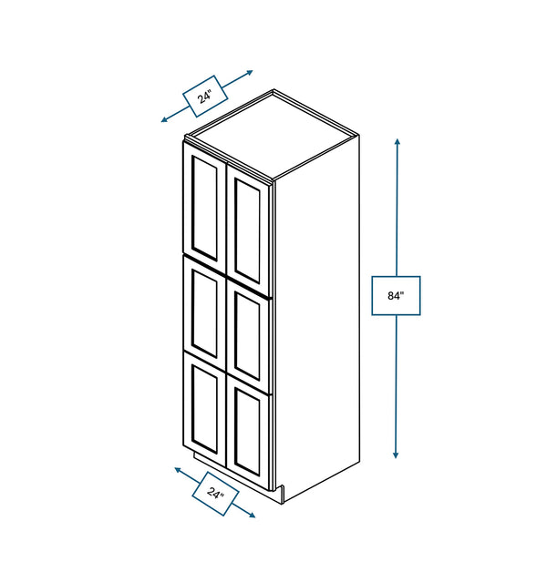 Platinum Grey 24 in. Wide x 24 in. Deep x 84 in. Tall - Pantry Shaker Cabinet