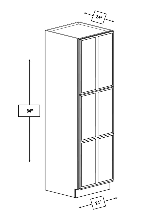 Franklin White Slim Shaker 24 in. x 24 in. x 84 in. Tall Cabinet