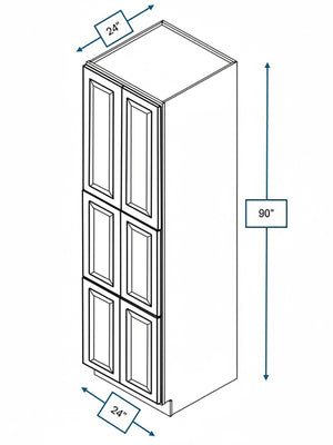 Harbour Town White Bevel Shaker 24 in. x 24 in. x 90 in. Pantry Cabinet