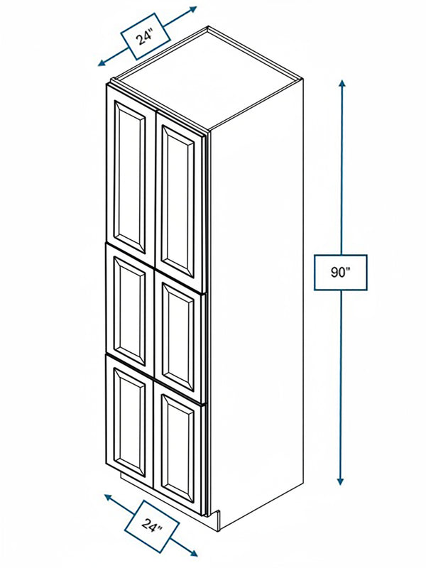 Harbour Town White Bevel Shaker 24 in. x 24 in. x 90 in. Pantry Cabinet