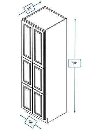 Montpelier Sage Raised Panel 24 in. x 24 in. x 90 in. Tall Cabinet