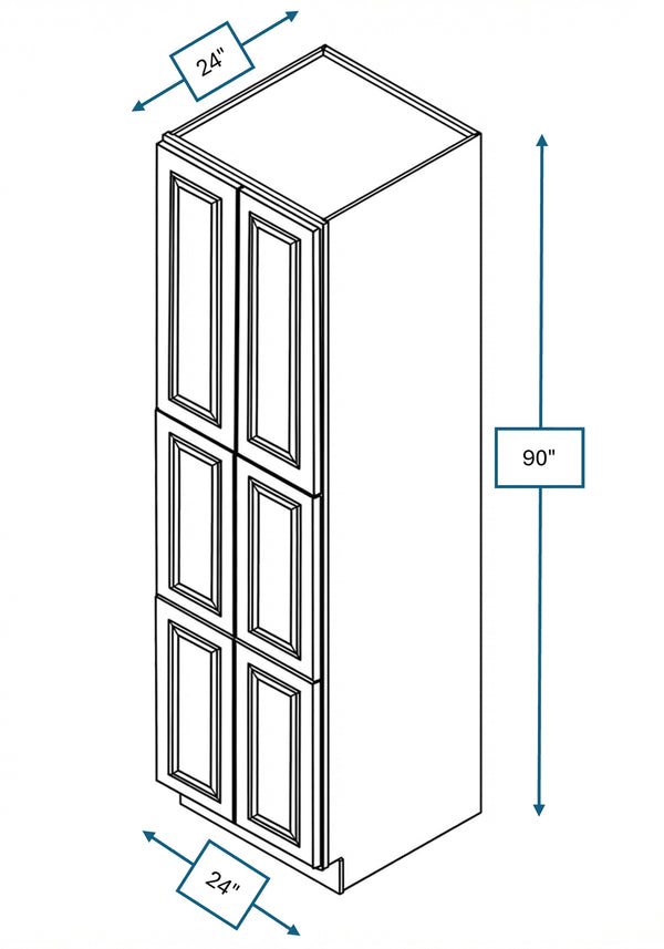 Knightsbridge Brown Raised Panel 24 in. x 24 in. x 90 in. Tall Cabinet
