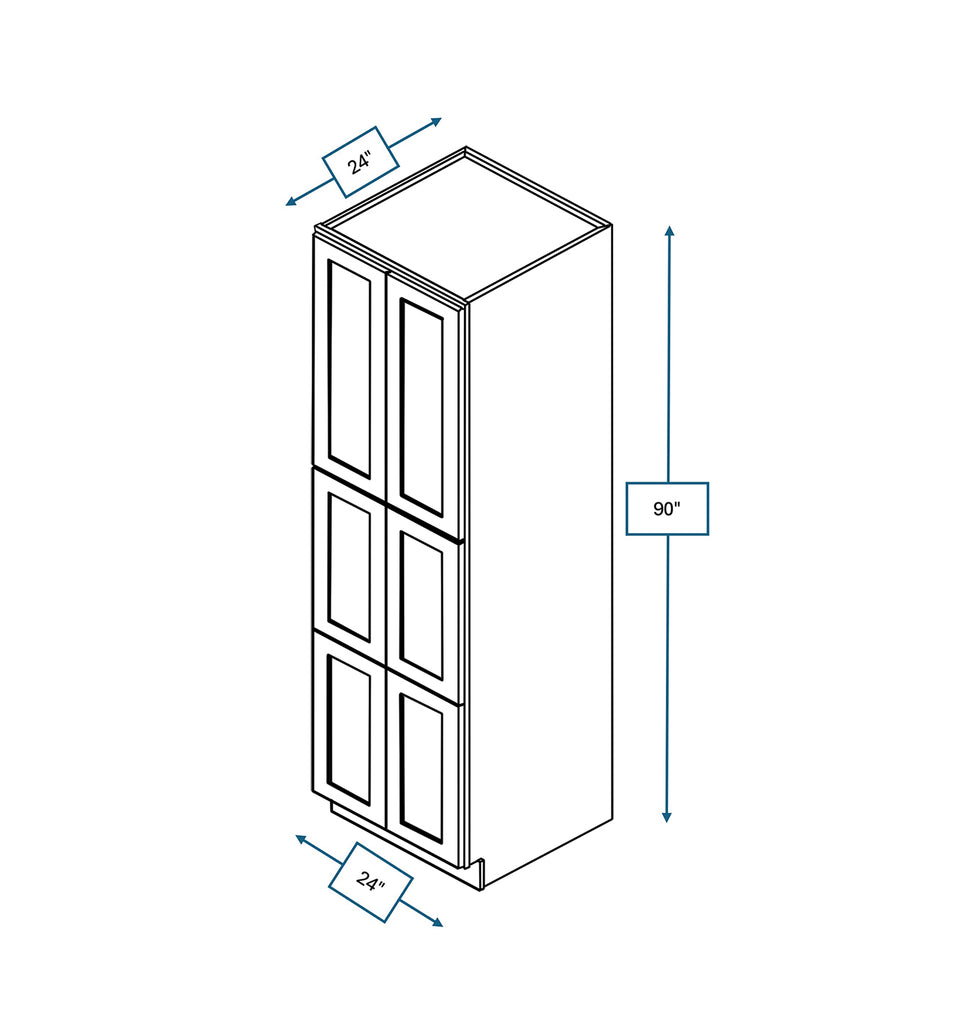 Platinum Grey Shaker 24 in. x 24 in. x 90 in. Pantry Cabinet