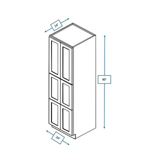Hampton Pewter 24 in. Wide x 24 in. Deep x 90 in. Tall - Pantry Shaker Cabinet