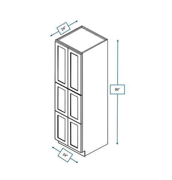 Hampton Pewter 24 in. Wide x 24 in. Deep x 90 in. Tall - Pantry Shaker Cabinet