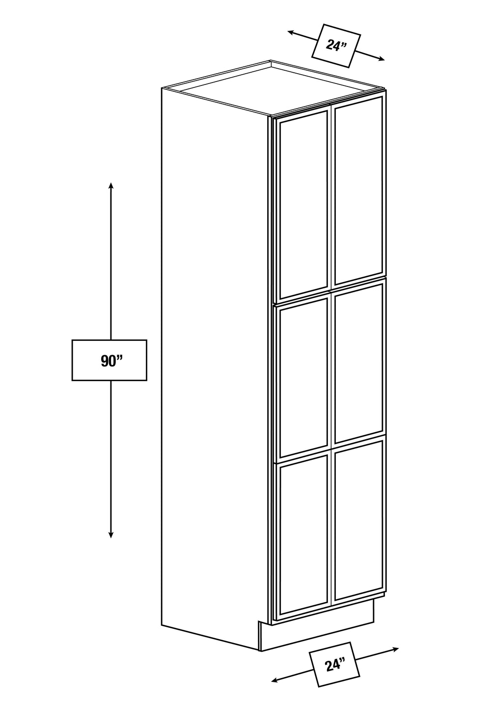 Franklin White Slim Shaker 24 in. x 24 in. x 90 in. Tall Cabinet