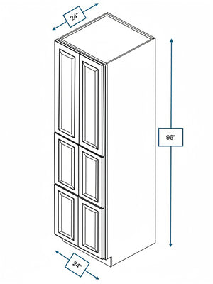 Sea Pines Green Bevel Shaker 24 in. x 24 in. x 96 in. Pantry Cabinet