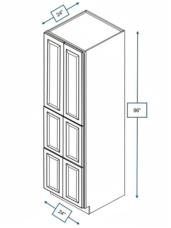 Broad Creek Blue Bevel Shaker 24 in. x 24 in. x 96 in. Pantry Cabinet