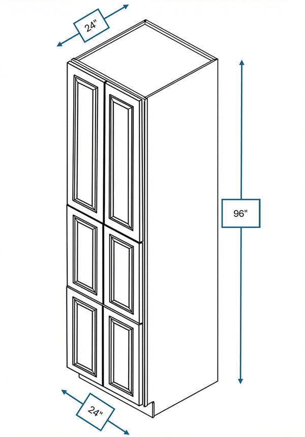 Chalet White Raised Panel 24 in. x 24 in. x 96 in. Tall Cabinet