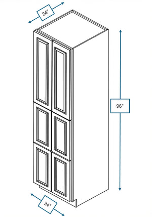 Montpelier Sage Raised Panel 24 in. x 24 in. x 96 in. Tall Cabinet