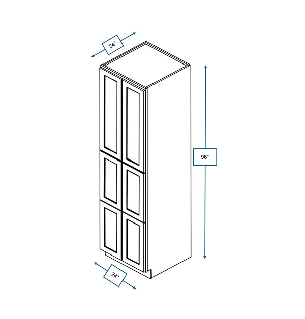 Annapolis Blue 24 in. Wide x 24 in. Deep x 96 in. Tall - Pantry Shaker Cabinet
