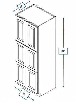 Harbour Town White Bevel Shaker Pantry Cabinet 30 in. x 24 in. x 84 in.
