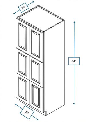Chalet White Raised Panel Tall Cabinet 30 in. x 24 in. x 84 in.