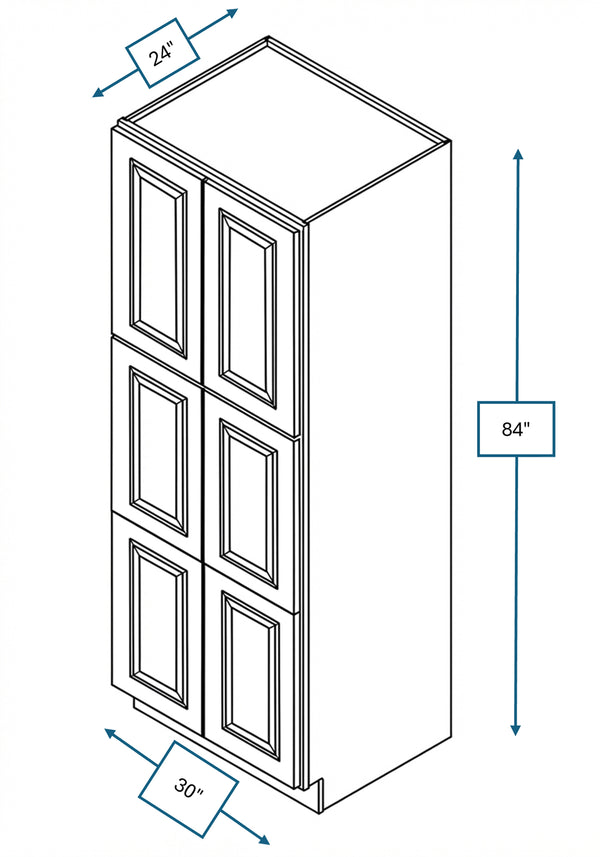 Montpelier Sage Raised Panel Tall Cabinet 30 in. x 24 in. x 84 in.