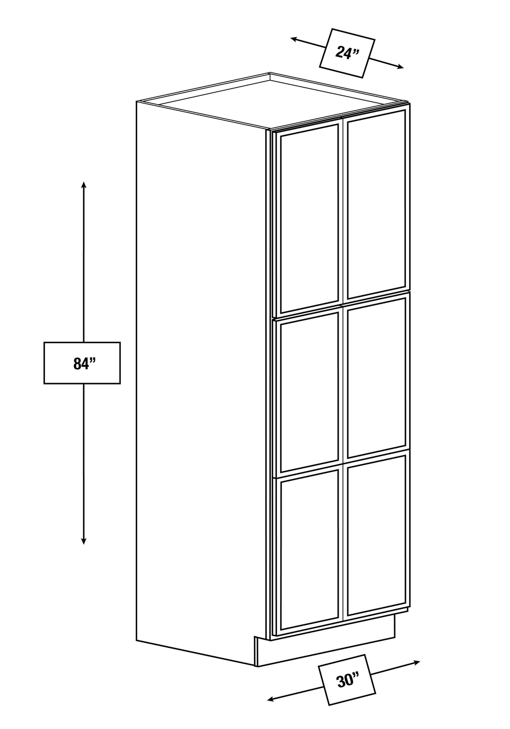 Arctic Mist Slim Shaker Pantry Cabinet 30 in. x 24 in. x 84 in.