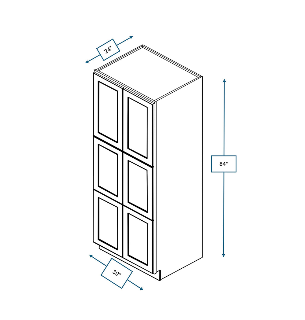 Hampton Pewter 30 in. Wide x 24 in. Deep x 84 in. Tall - Pantry Shaker Cabinet