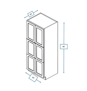 Hampton Pewter 30 in. Wide x 24 in. Deep x 84 in. Tall - Pantry Shaker Cabinet