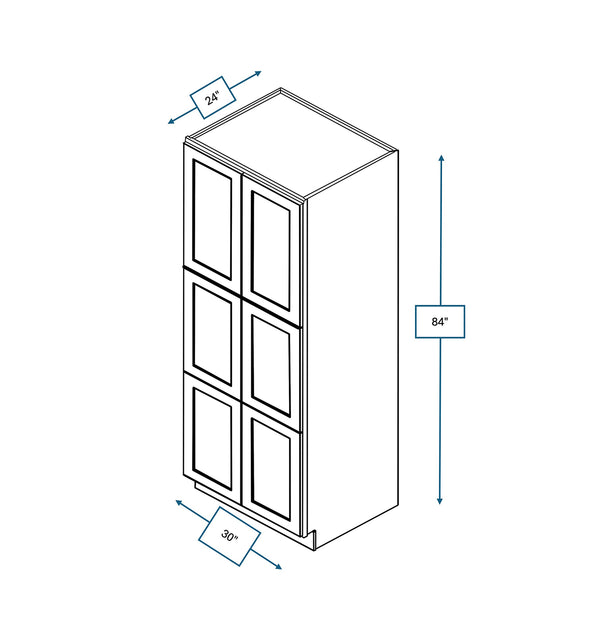 Hampton Pewter 30 in. Wide x 24 in. Deep x 84 in. Tall - Pantry Shaker Cabinet